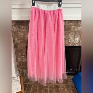 Liliana Pink Tulle Maxi Skirt size medium NWT